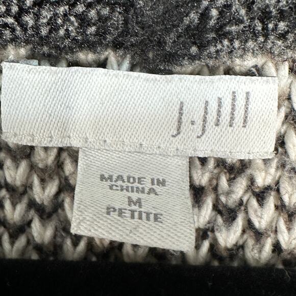 J Jill Sweater Womens Medium Petite Gray Cardigan Jacket Preppy Career Academia - Picture 5 of 11